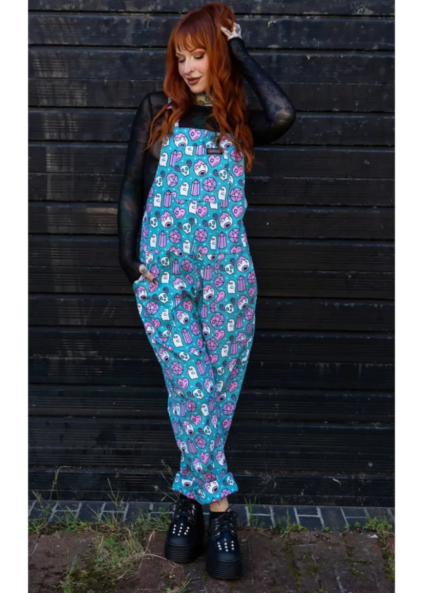Run & Fly Pretty Spooky Dungarees Blue