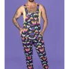 Run & Fly Pride Moths 70's Dungarees Black