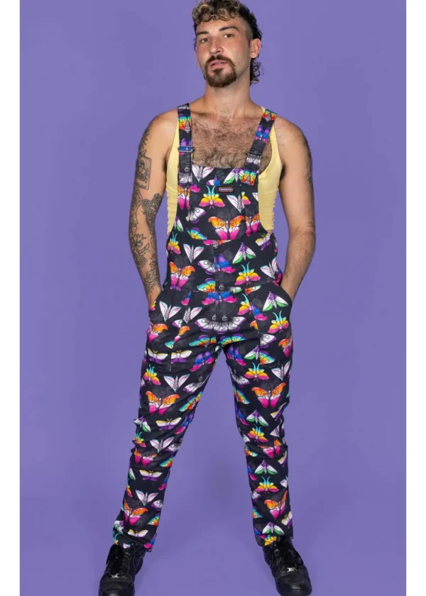 Run & Fly Pride Moths 70's Dungarees Black