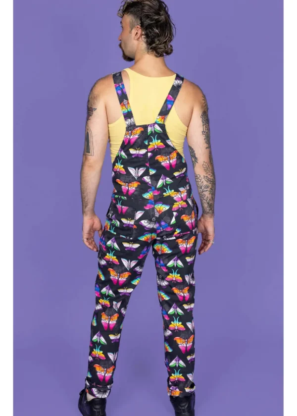 Run & Fly Pride Moths 70's Dungarees Black