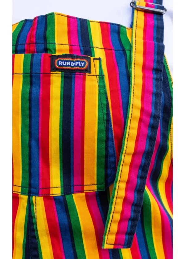 Run & Fly Rainbow Stripe 70's Dungarees Multi