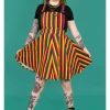 Run & Fly Rainbow Striped Pinafore 70's Swing Dress Multi