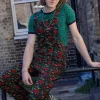 Run & Fly Retro Tattoo 70's Dungarees Black
