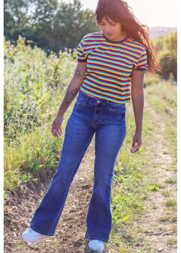 Run & Fly Rock 'n Roll Denim 70's Flare Jeans Blue