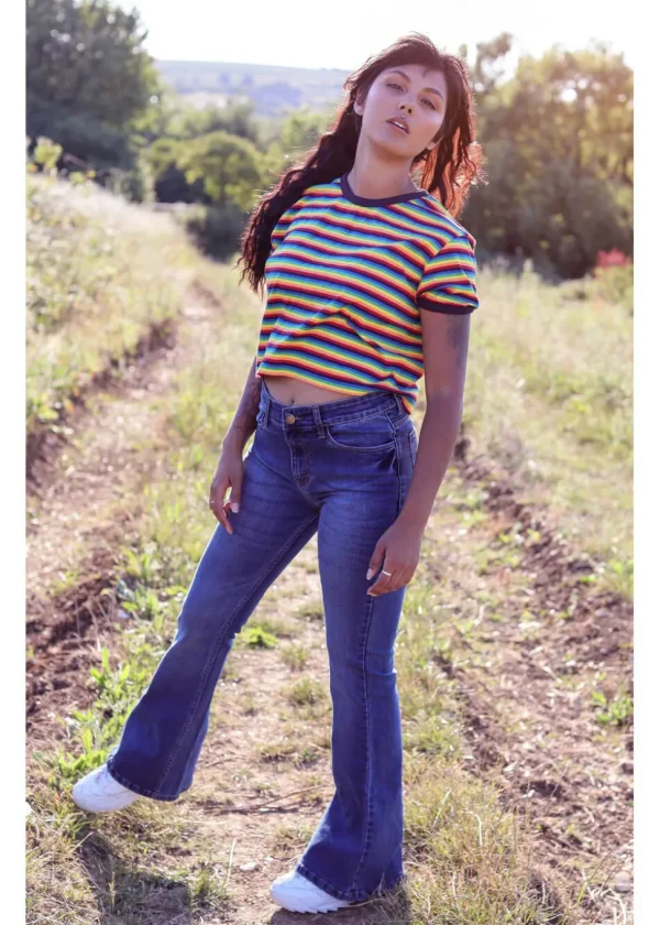 Run & Fly Rock 'n Roll Denim 70's Flare Jeans Blue