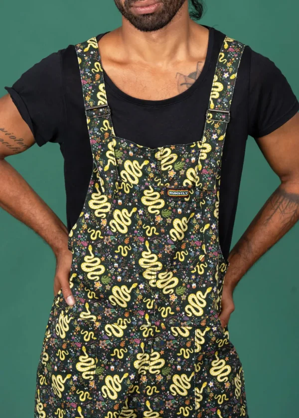 Run & Fly Serpent Dungarees Black