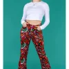 Run & Fly Swirly Floral 70's Flare Trousers Multi