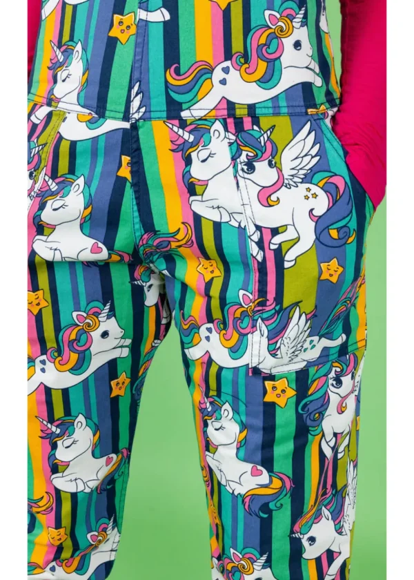 Run & Fly Unicorn Stripe 70's Dungarees Multi