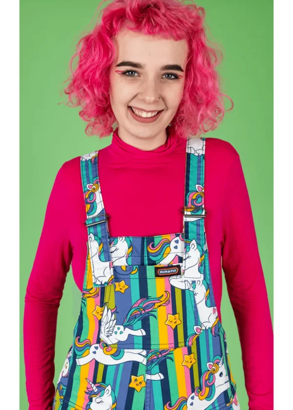 Run & Fly Unicorn Stripe 70's Dungarees Multi