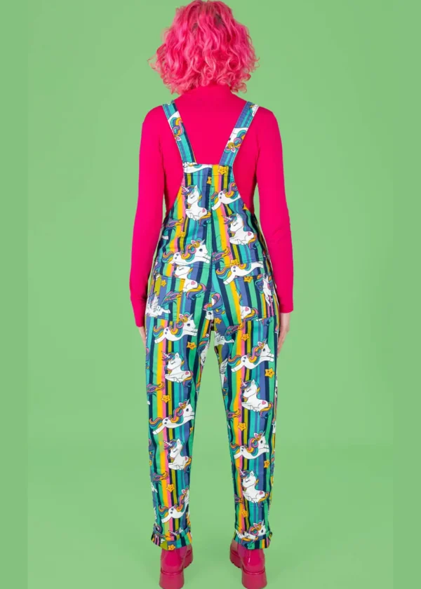 Run & Fly Unicorn Stripe 70's Dungarees Multi