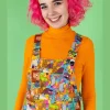 Run & Fly Weird & Wonderful 70's Dungarees Multi