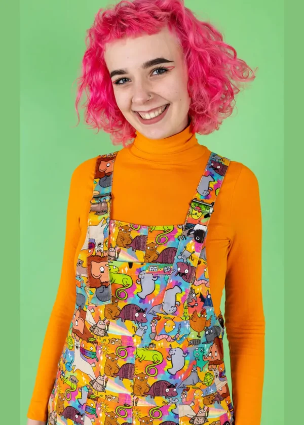 Run & Fly Weird & Wonderful 70's Dungarees Multi