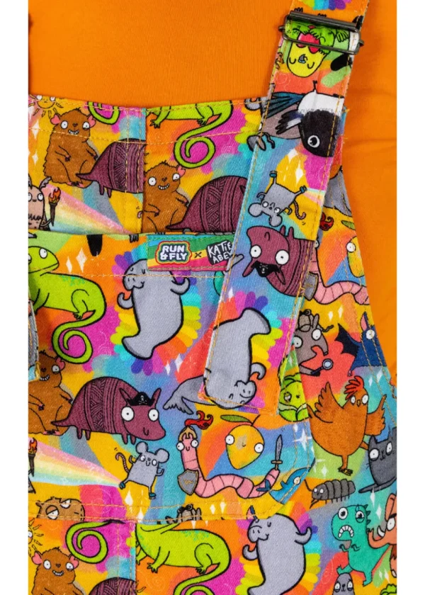 Run & Fly Weird & Wonderful 70's Dungarees Multi