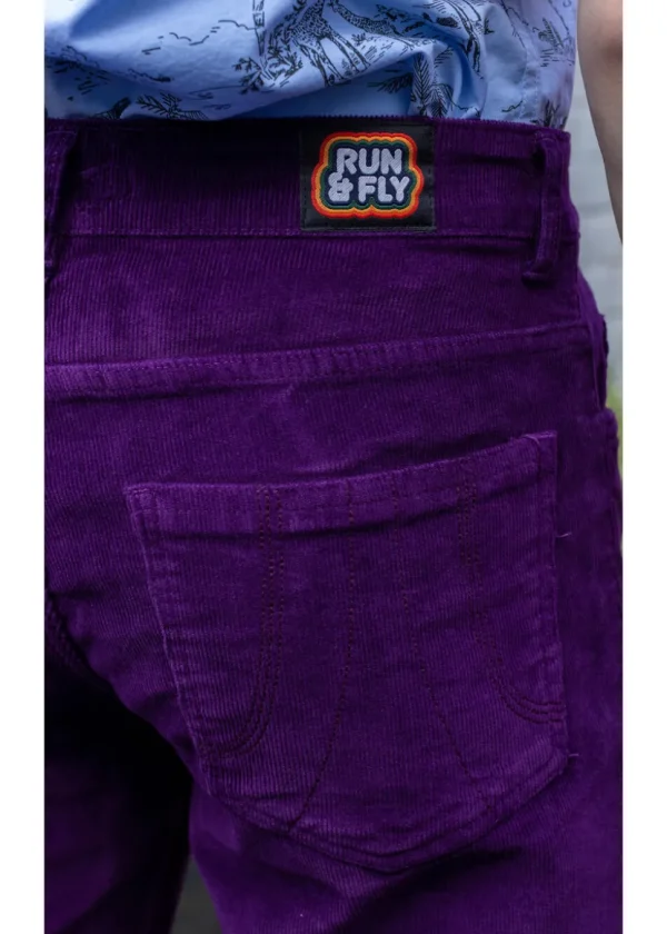 Run & Fly Men's Corduroy 70's Flare Pants Purple