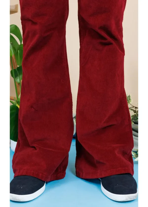 Run & Fly Men's Corduroy 70's Flare Pants Tawney Port