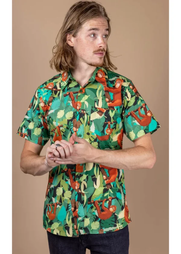 Run & Fly Men's Orangutan Shirt Green