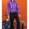 Run & Fly Men's Presley 70's Flare Bell Bottom Pants Black