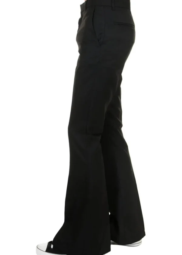 Run & Fly Men's Presley 70's Flare Bell Bottom Pants Black