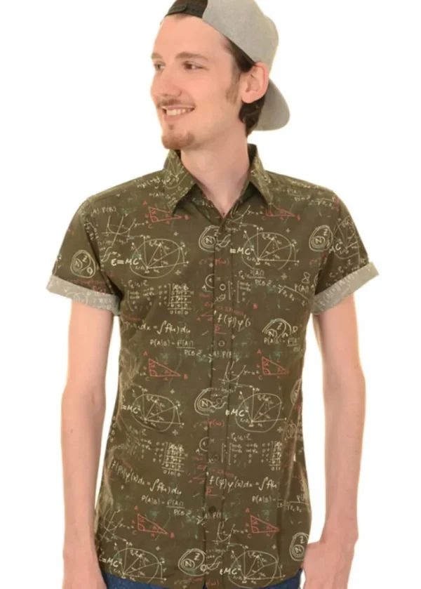 Run and Fly Mens Chalkboard 70's Shirt Grey