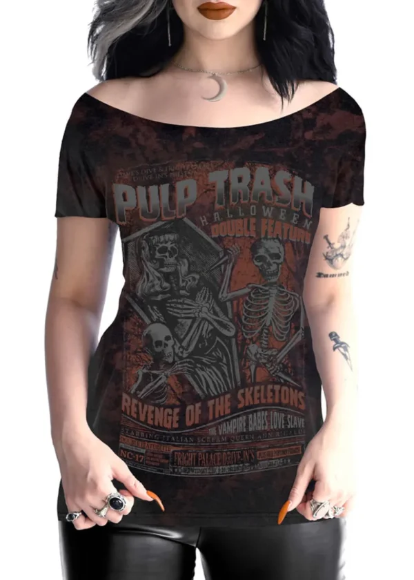 Serpentine Clothing Pulp Trash Girly T-Shirt Black