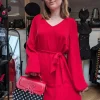 Smashed Lemon Call Me Baby 70's Dress Red