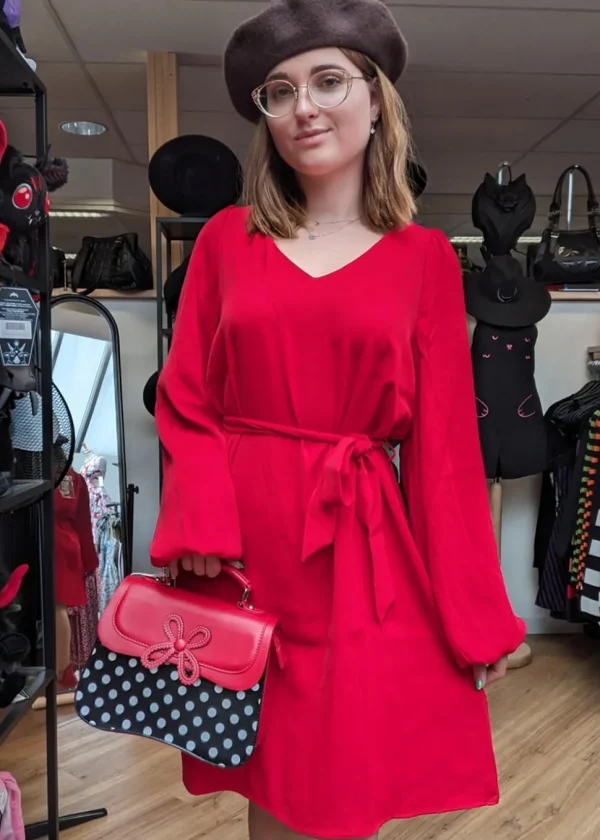 Smashed Lemon Call Me Baby 70's Dress Red