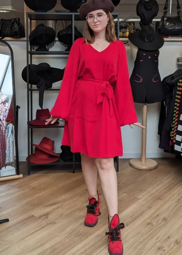 Smashed Lemon Call Me Baby 70's Dress Red