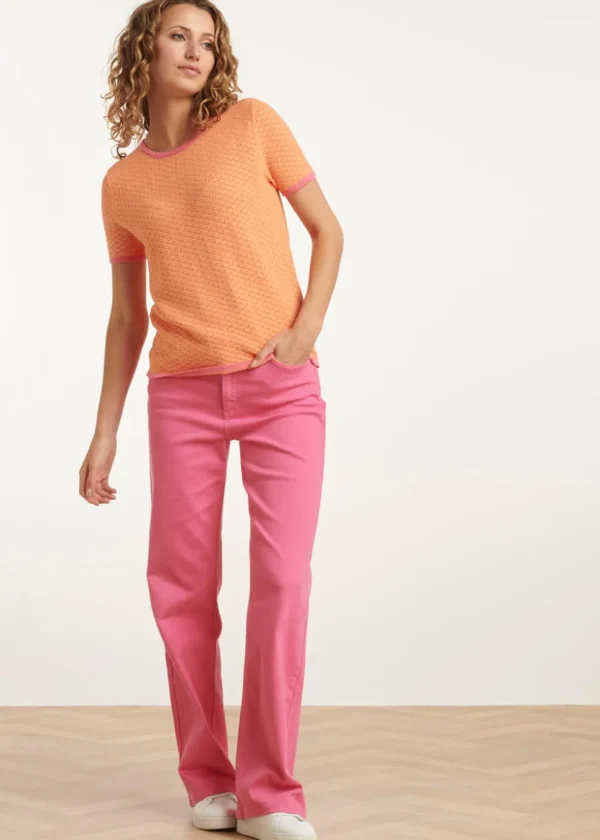 Smashed Lemon Coney Island Knitted Top Peach Pink