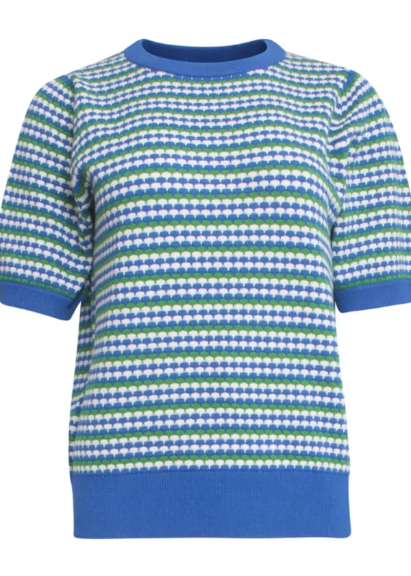 Smashed Lemon Cool Down Knitted Top Blue Green