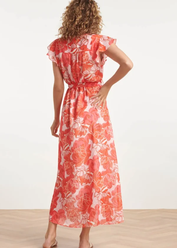 Smashed Lemon Florals Forward 70's Floral Dress Pink