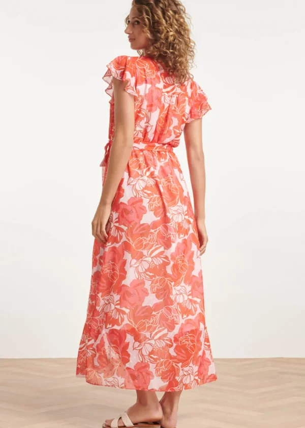 Smashed Lemon Florals Forward 70's Floral Dress Pink