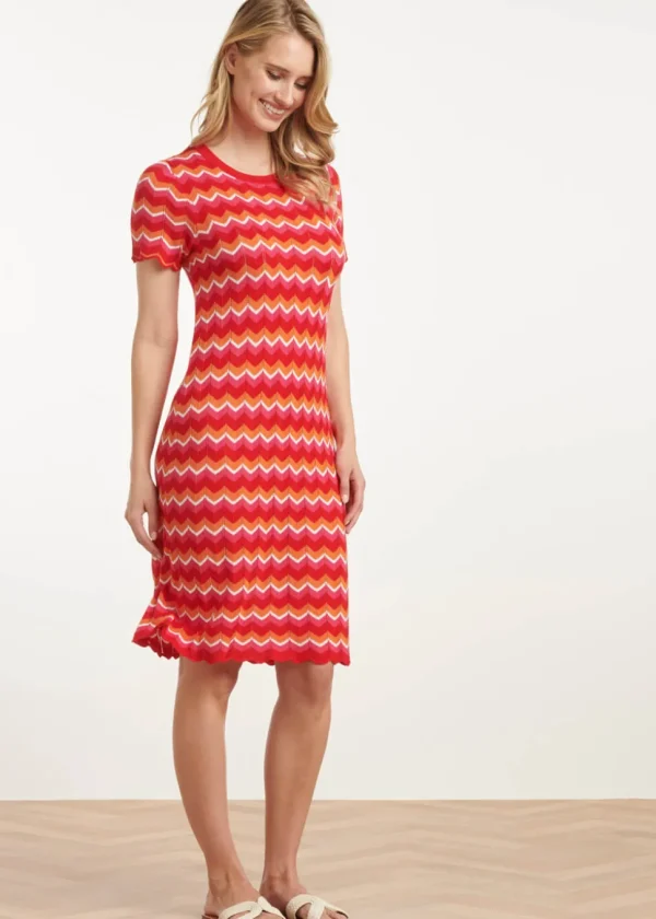 Smashed Lemon La La Land Knitted Dress Red Multi