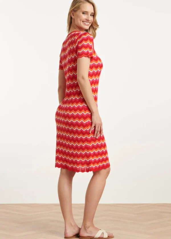 Smashed Lemon La La Land Knitted Dress Red Multi