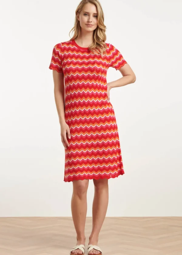 Smashed Lemon La La Land Knitted Dress Red Multi