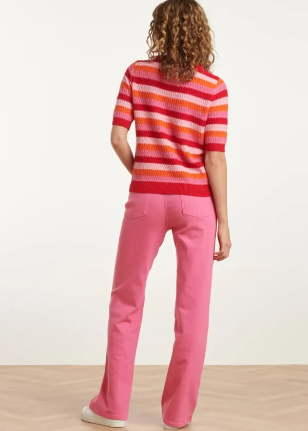 Smashed Lemon Sunday Funday Knitted Top Red Multi