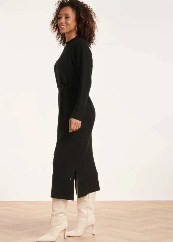 Smashed Lemon Warm Hug 60's Midi Dress Black
