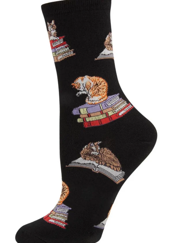 Socksmith Cats On Books Socks Black
