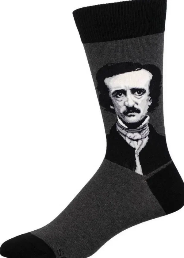 Socksmith Edgar Allan Poe Socks Grey