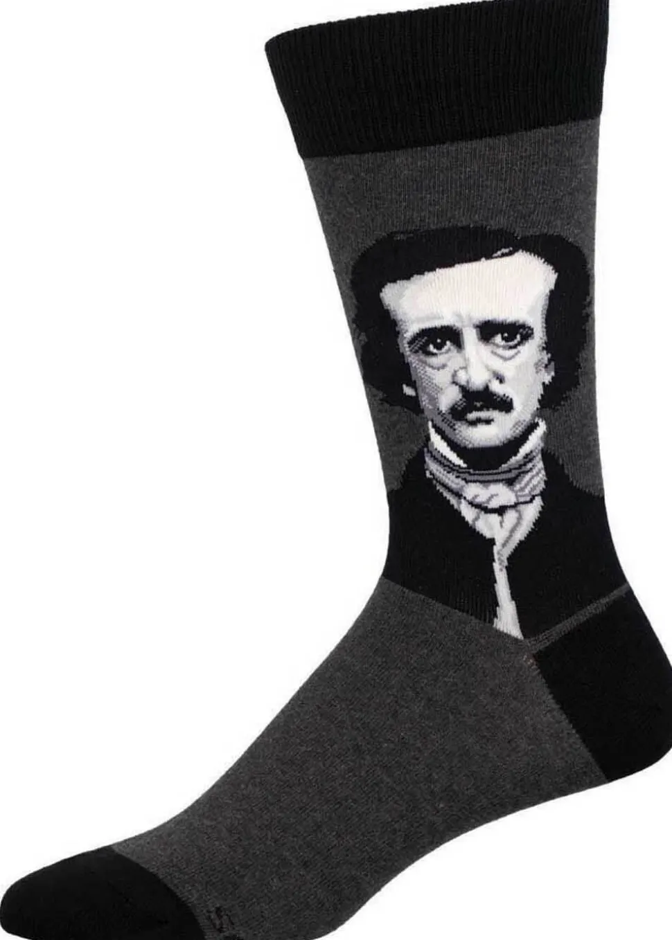 socksmith_edgar_allan_poe_0.webp Socksmith Edgar Allan Poe Socks Grey