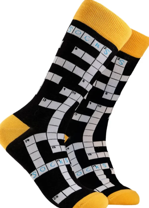 Soctopus Crossword Socks Black