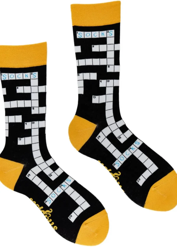 Soctopus Crossword Socks Black