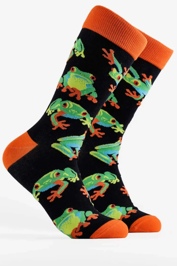 Soctopus Ribbit! Frog Socks Dark Navy