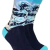 Soctopus The Wave Socks Navy