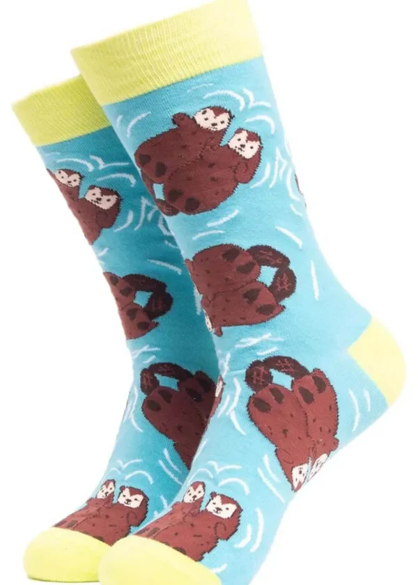 Soctopus Till Death Do Us Part Otters Socks Aqua