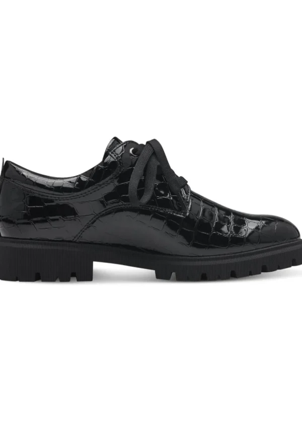 s.Oliver Patty Croco Patent Shoes Black