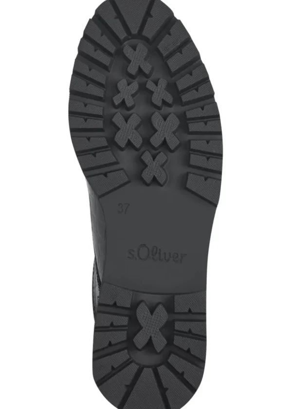 s.Oliver Patty Croco Patent Shoes Black