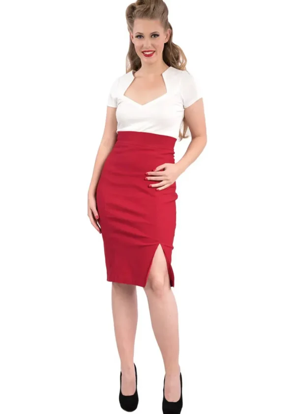 Steady Clothing Cora 50's Pencil Skirt Red
