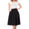 Steady Clothing High Waist Thrills 50's Swing Skirt Black