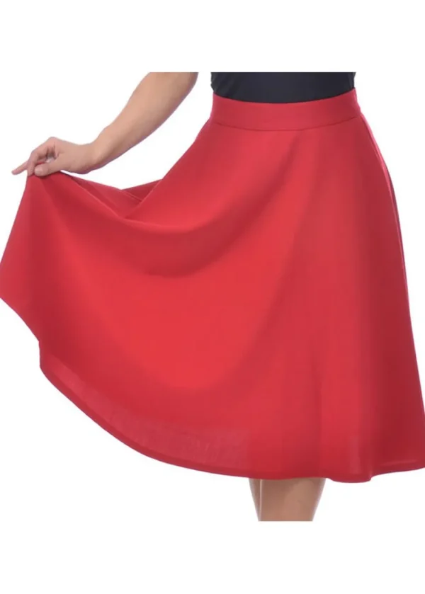 Steady Clothing High Waist Thrills 50's Swing Skirt Red