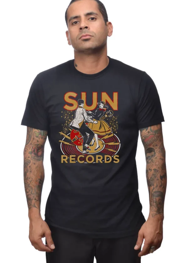 Steady Clothing Mens Sun Records Lindy Hop T-Shirt Black